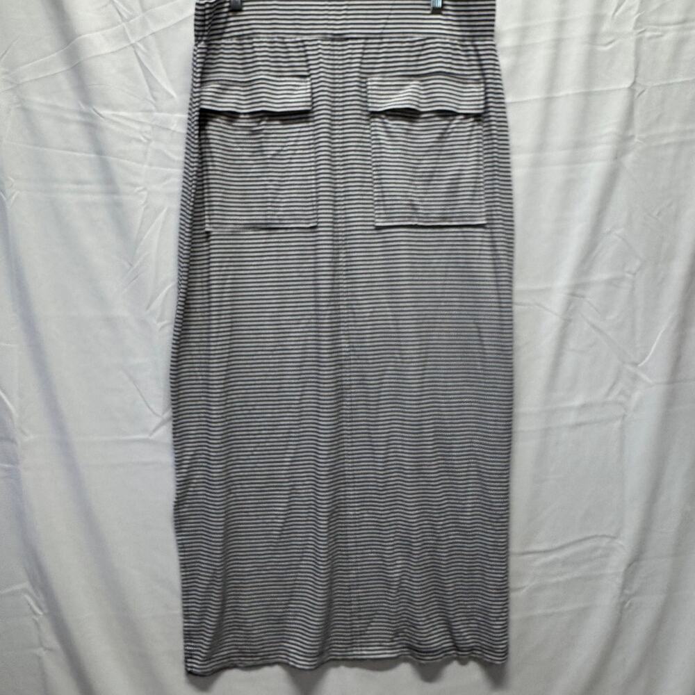 Sweet Salt Modest Clothing Black & White Striped Skirt Size XL Minimalist Chic